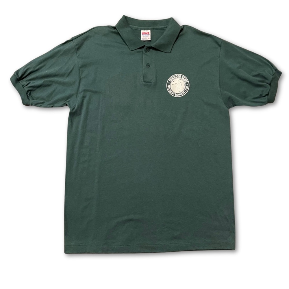 Vintage 90s Anvil Men's Short Sleeve Bowling Polo Shirt Size XL Made In USA SS